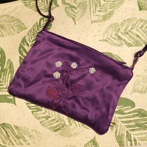 KOOKOON Satin Cross-Body Beaded Purse / Bag - EUC